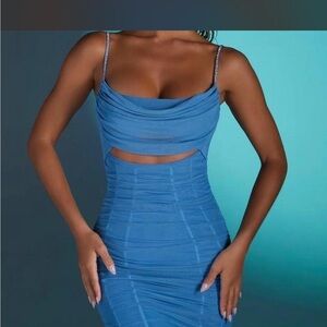 Elegant Blue Sleeveless Dress